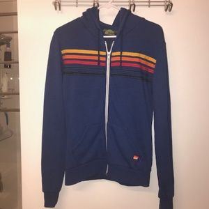 EUC Aviator Nation 5 Stripe Royal Blue Hoodie XS